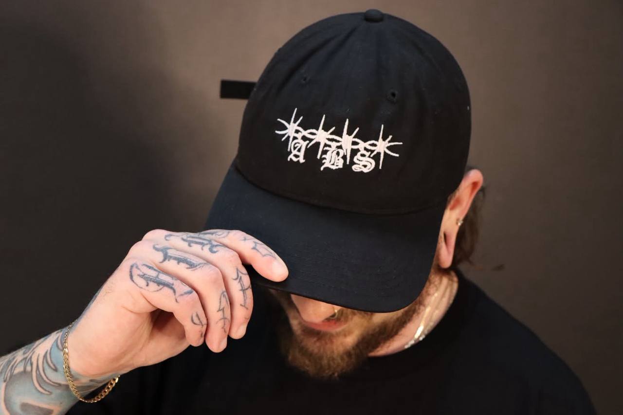 ABS hat, black cap with the barbed wire ABS mark